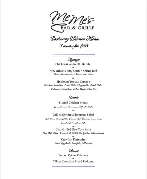 Dinner Menu