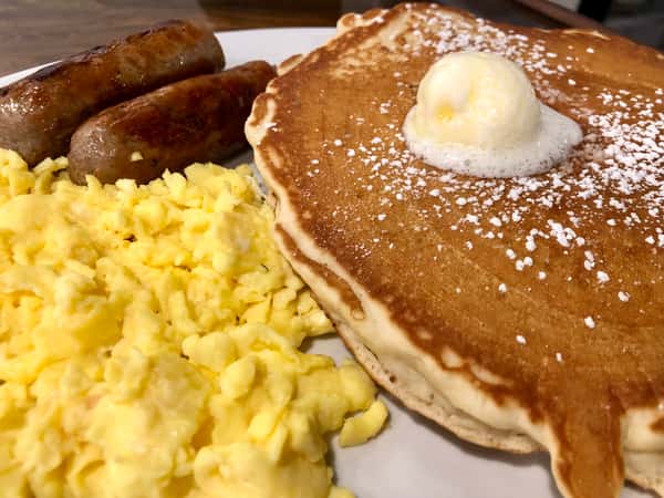 Pancakes Eggs and Sausage