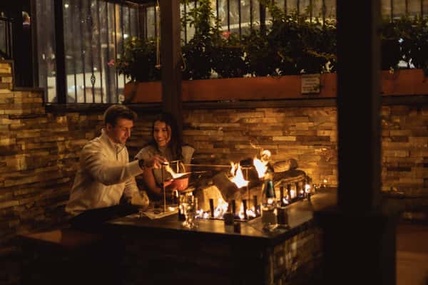 Couple enjoying the Fire
