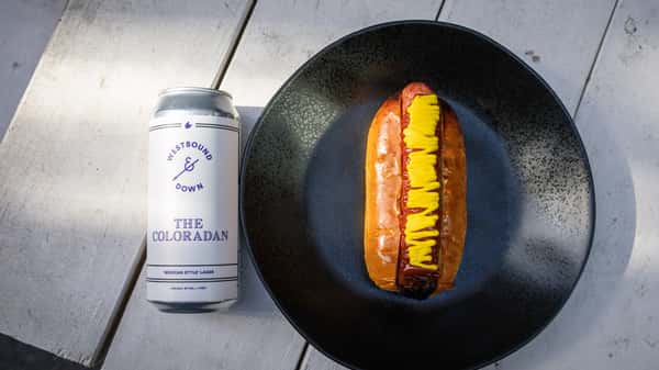 hotdog and beer