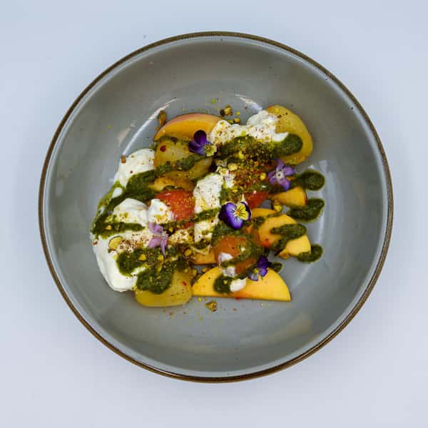 Peach and Tomato Burrata