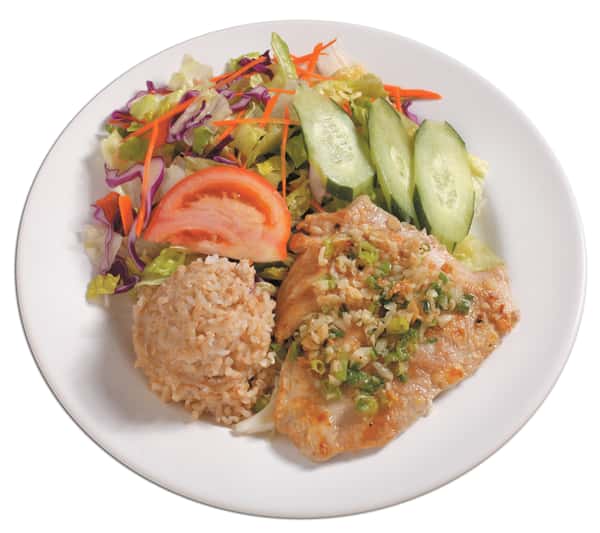 Garlic Fried Fish Salad