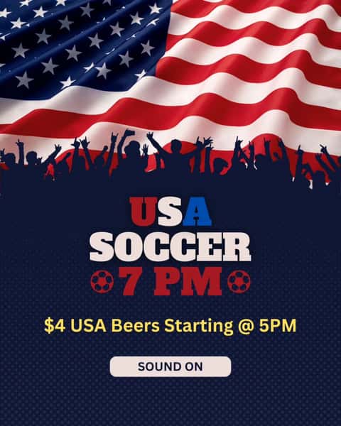 USA Watch Party! Game sound on! 🇺🇸 🍺 Specials! Plus our regular Monday Specials $1 Tacos, $7 Margs, $4.50 Mex Beers too. See y'all tonight!