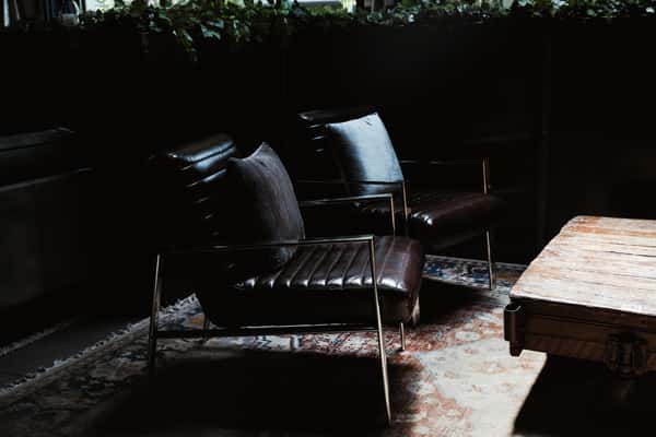 Leather lounge seating