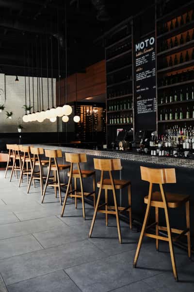 Bar with dark wood accents