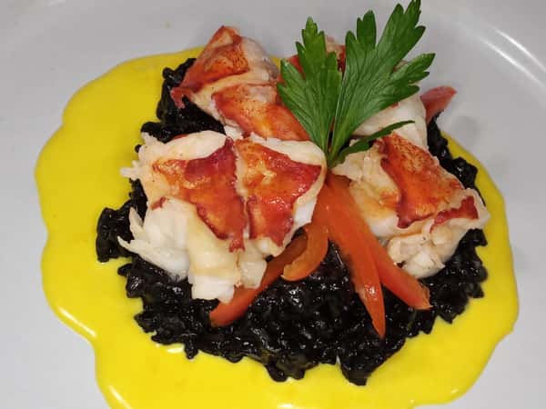Risotto Nero with Lobster Appetizer