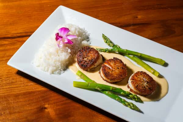 New Bedford Sea Scallops with Lobster Bisque Reduction