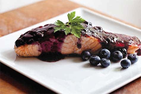Antarctic Ocean Salmon with Blueberry Balsamic Reduction