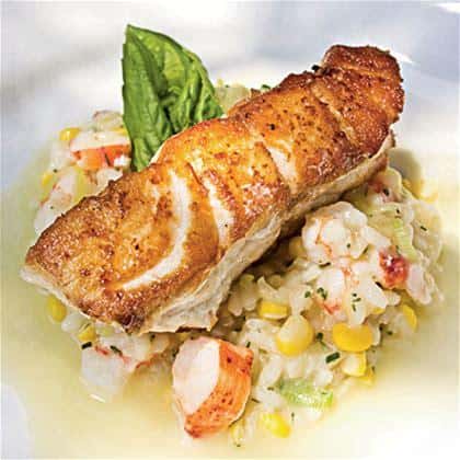 South Florida Roasted Grouper over Seafood Risotto