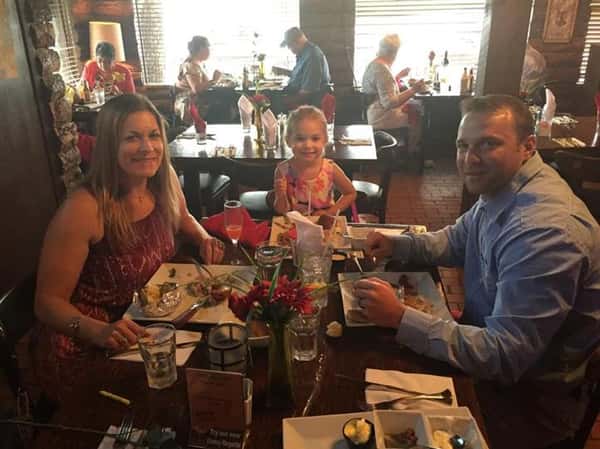people sitting at table enjoying a meal