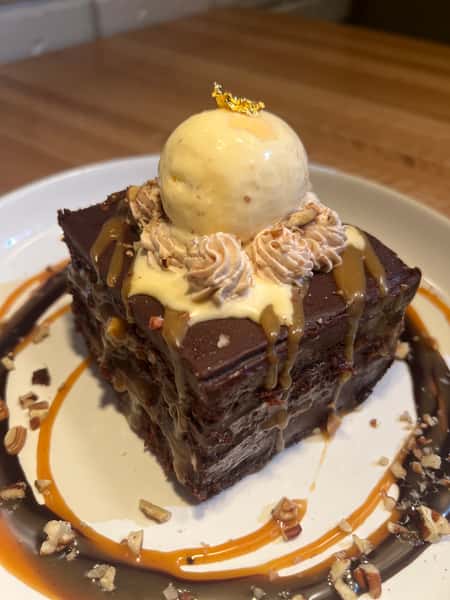 Salted Caramel Turtle Cake
