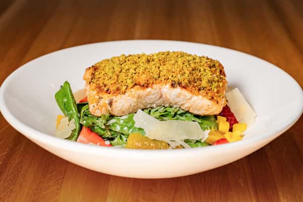 Pistachio Crusted Salmon Salad