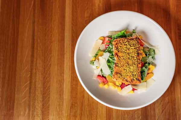 Pistachio Crusted Salmon Salad