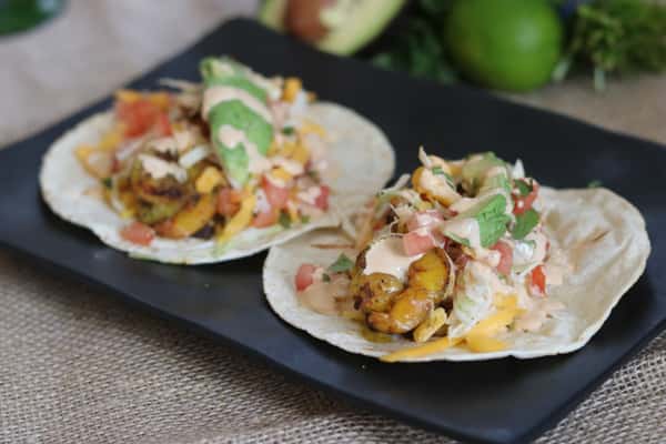 SHRIMP CHIMICHURRI AND LIME SEASONED TACOS