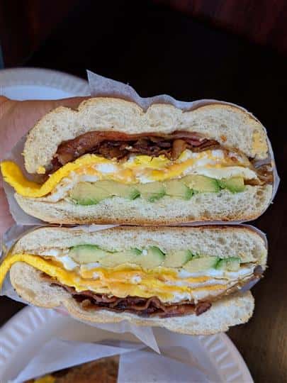Bacon and egg breakfast sandwich