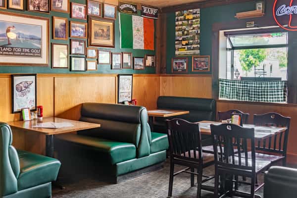 interior seating area with booths at traditional Irish pub & caterer in Spokane, WA