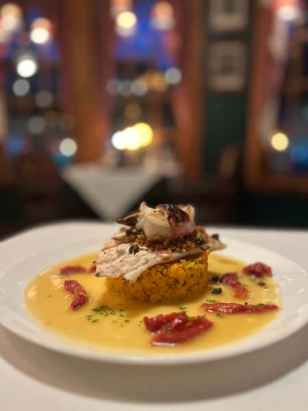 red snapper on saffron rice
