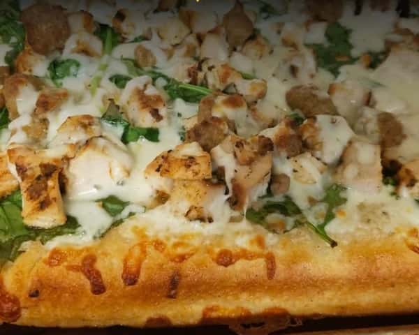 Today Special Sicilian Deep Dish Pizza Up To 4 Toppings (12 square slices) for Only $18