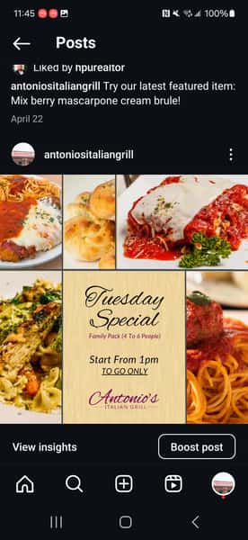 Tuesday Special Family Pack Special, FEEDS A FAMILY OF 4-6 Take out only Salad And Bread Included $35.