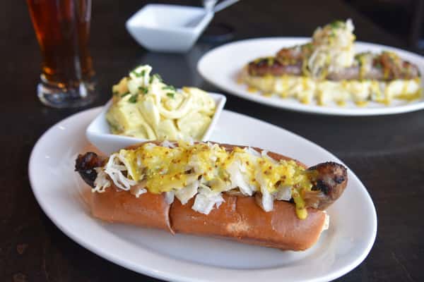 Beer Braised Bratwurst Sandwich