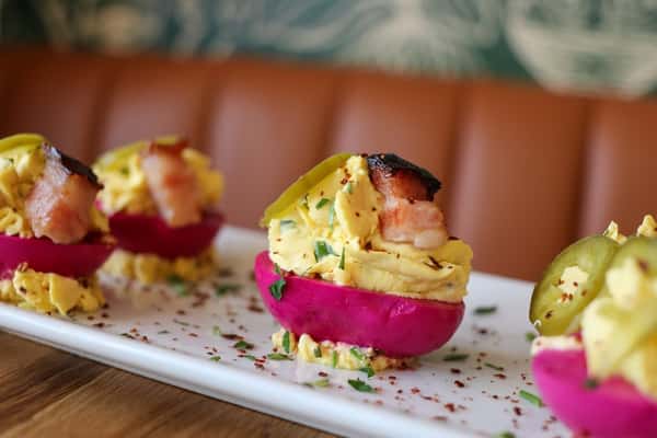 Beet-Brined Deviled Eggs