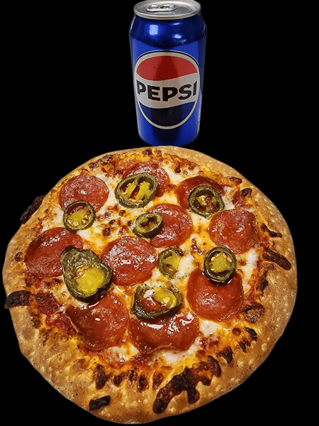 7" Personal Pizza w/Can Soda