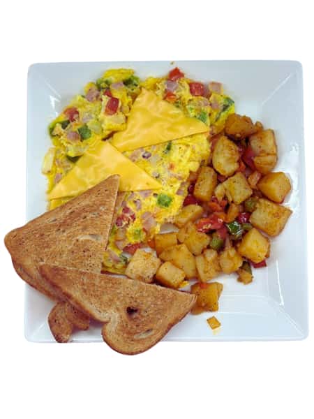 Cheese Omelette w/ Ham (w/ Toast & Home Fries)