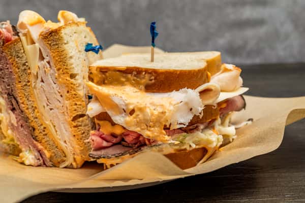 Turkey, Ham & Swiss Sloppy Joe