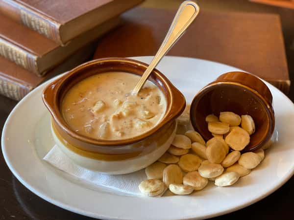 soup with oyster crackers