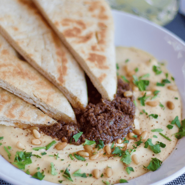 Hummus with Vegan Mushroom Crumble