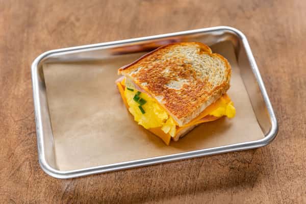 Grilled Ham Egg and Cheese Sandwich