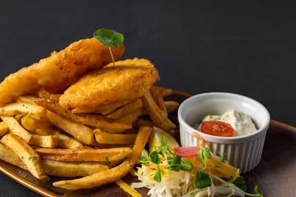Fish and Chips from a River View Bistro