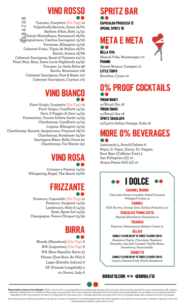 Cabazon Menu