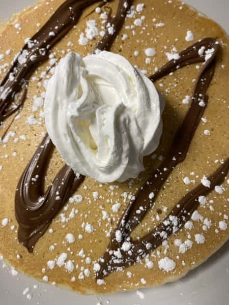 Pancakes with Nutella and Whipped Cream