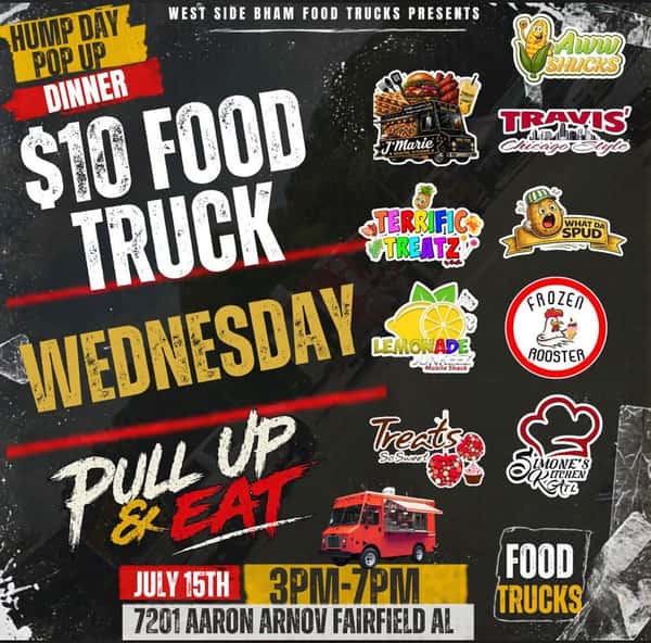 🚚🌽 Hump Day just got a whole lot tastier! 🌽🚚

Join us TODAY from 3PM–6:30PM at the West Side Bham Food Truck Pop-Up!

📍 7201 Aaron Aronov Dr., Fairfield, AL

Come grab your favorite Aww Shucks Fire Roasted Corn and check out some of Birmingham’s best food trucks—all with $10 menu options! 🌽🔥

Bring your family, bring your friends, and come hungry! We can’t wait to serve you and be part of your Wednesday dinner plans.

See you there! 💛

#AwwShucksFireRoastedCorn #WestSideBham #FoodTruckPopUp #BirminghamAL #SupportLocal #FoodTruckLife #PullUpAndEat #DinnerPlans #FireRoastedCorn #HumpDayFun