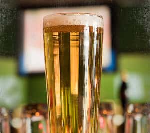light beer filled pint glass