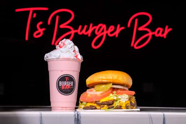cheeseburger and shake