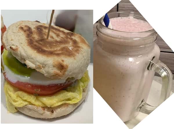 Combo: Caprese Breakfast Sandwich + Smoothie