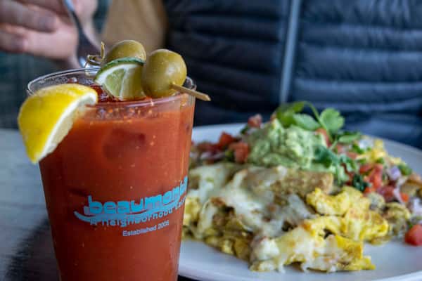Cocktail and egg salad