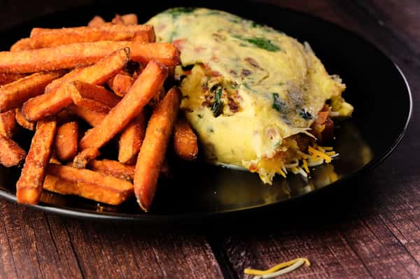 Loaded Omelet with Sweet Potato Fries (6)