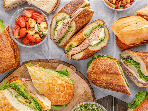 A collection of sandwiches