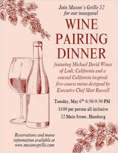 Wine dinner poster