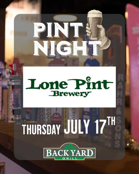 Pint Night this Thursday! Lone Pint Brewery is coming to The Backyard Grill, so come on by and grab yourself a pint. You might know them best for their fan favorite beer, Yellow Rose #pintnight  #craftbeer #beer #independentbrewery #independentbrewers #independentbreweries #houston #beer #JerseyVillage #cypresstx