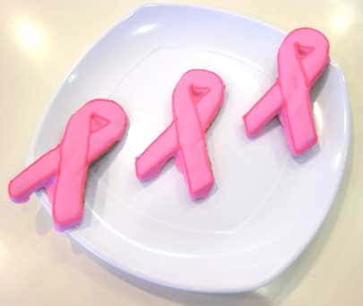 breast cancer pink ribbon custom cookies