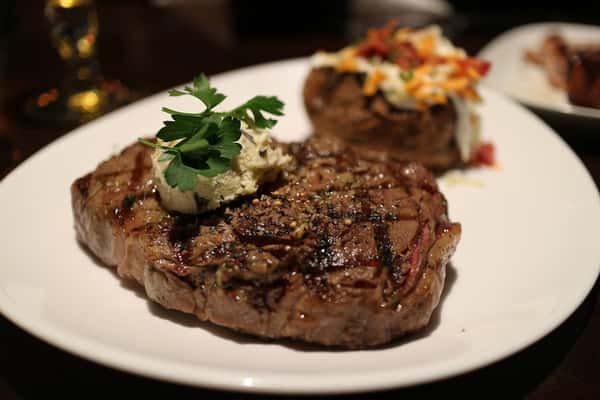 Steak with baked potato