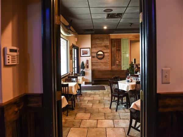 dining room with tables set up