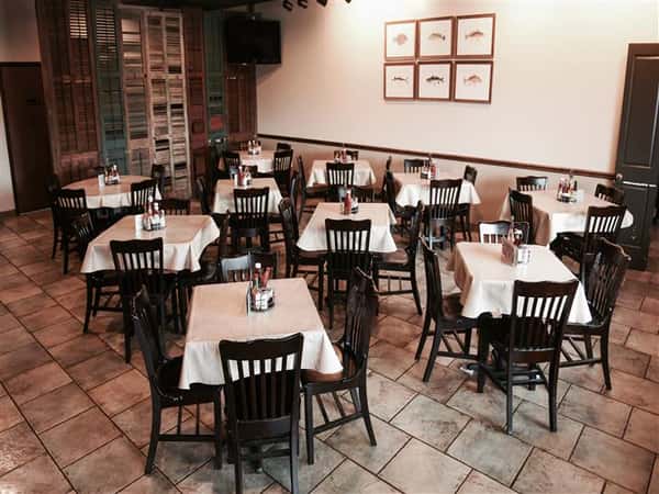 photo of dining room with tables set up