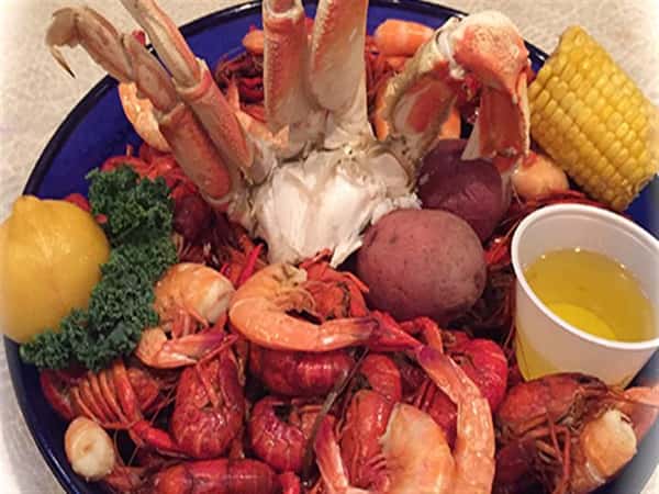 shrimp and crab legs platter