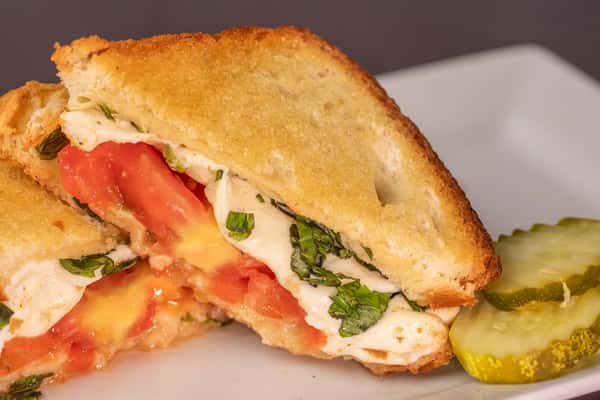 Fresh Mozzarella with Grilled Tomatoes and Fresh Basil