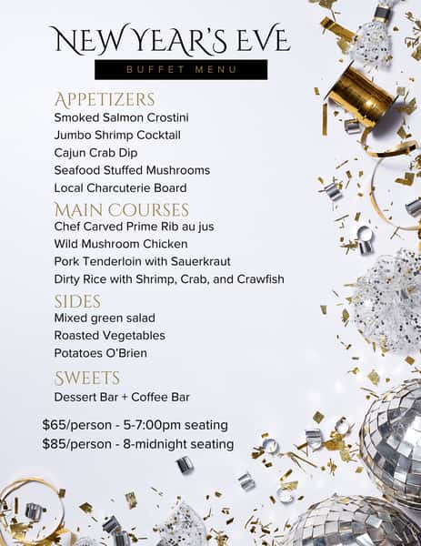 new years buffet menu